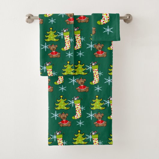 fröhliche Weihnachtsdekoration Badhandtuch Set (Insitu)