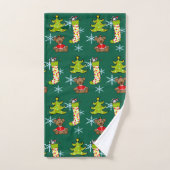fröhliche Weihnachtsdekoration Badhandtuch Set (Handtuch)