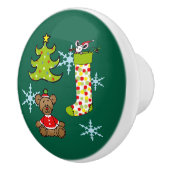 fröhliche Weihnachtsdekoration Keramikknauf (Rechts)