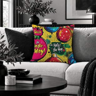 Fröhliche Weihnachtsdekoration Kissen im Pop-Art-S