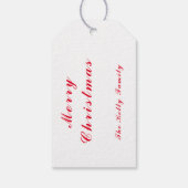 Fröhliche Weihnachtsdekoration mit Text Geschenkanhänger (Rückseite)