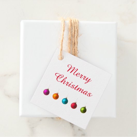 Fröhliche Weihnachtsdekoration mit Text Geschenkanhänger (Beispiel)