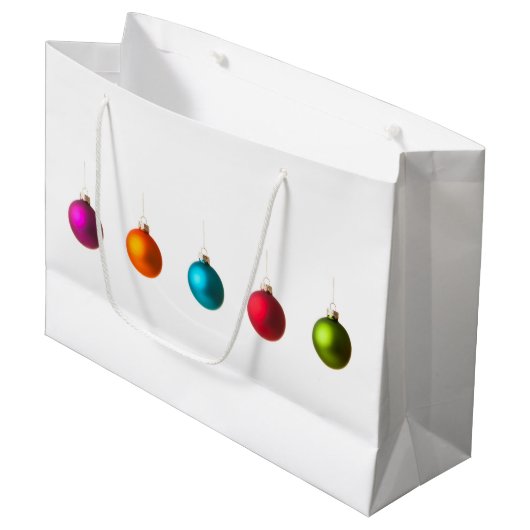 Fröhliche Weihnachtsdekoration mit Text Große Geschenktüte (Vorderseite Schrägansicht)