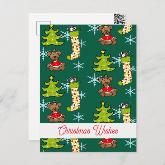 fröhliche Weihnachtsdekoration Postkarte (Vorne/Hinten)