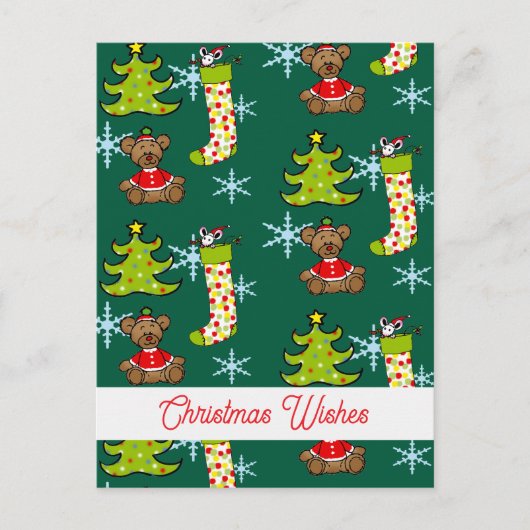 fröhliche Weihnachtsdekoration Postkarte (Vorderseite)