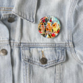 fröhliche Weihnachtsengel trompelnd Button (Beispiel)