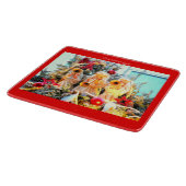 fröhliche Weihnachtsengel trompelnd Schneidebrett (Ecke)