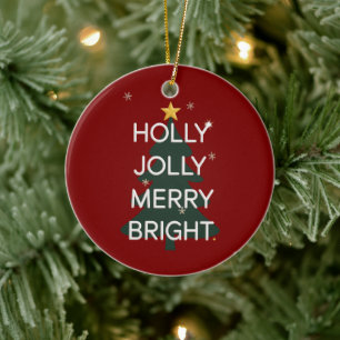Fröhliche Weihnachtsfamilie mit passendem Weihnach Keramik Ornament