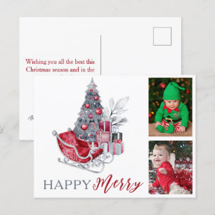 Fröhliche Weihnachtsfamilienfoto-Feiertage  Feiertagspostkarte