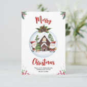 Fröhliche Weihnachtsfeier Dankeskarte (Stehend Vorderseite)