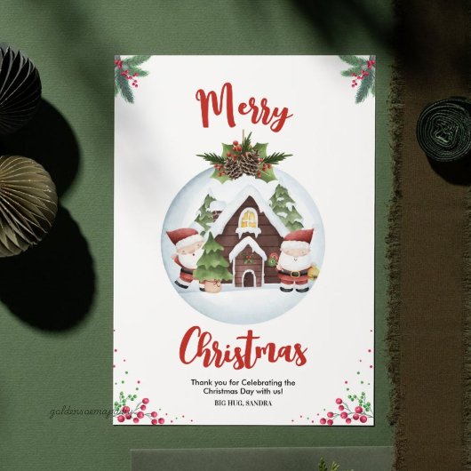 Fröhliche Weihnachtsfeier Dankeskarte