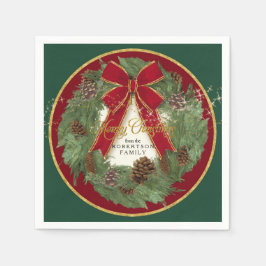 Fröhliche Weihnachtsfeier Dekoration Pine Wreath Serviette