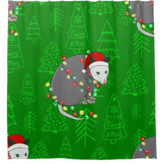fröhliche Weihnachtsfeier Duschvorhang (Vorderseite)