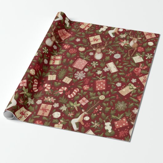 Fröhliche Weihnachtsfeier Geschenkpapier (Ungerollt)