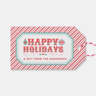 Fröhliche Weihnachtsfeier Happy Holidays Geschenkanhänger