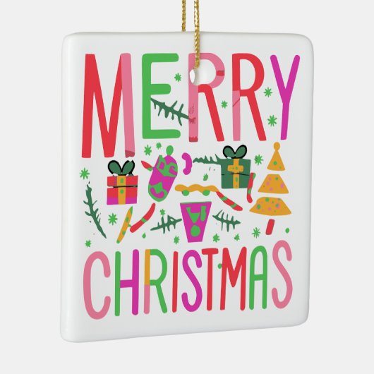 Fröhliche Weihnachtsfeier Keramik Porzellan Platz  Keramikornament (Rechts)