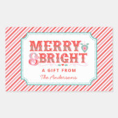 Fröhliche Weihnachtsfeier | Merry & Bright Rechteckiger Aufkleber (Vorderseite)