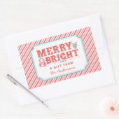 Fröhliche Weihnachtsfeier | Merry & Bright Rechteckiger Aufkleber (Umschlag)