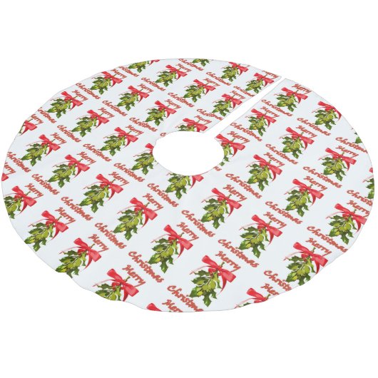 fröhliche Weihnachtsfeier Polyester Weihnachtsbaumdecke (Schrägansicht)