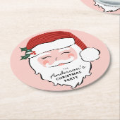 Fröhliche Weihnachtsfeier | Weihnachts-Party Runder Pappuntersetzer (Angewinkelt)