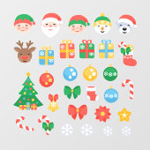 Fröhliche Weihnachtsfeiertage-Cartoon Fensteraufkleber (Blatt)