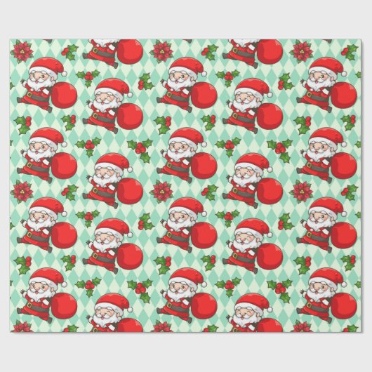 Fröhliche Weihnachtsfeiertage Muster Geschenkpapier (Flach)