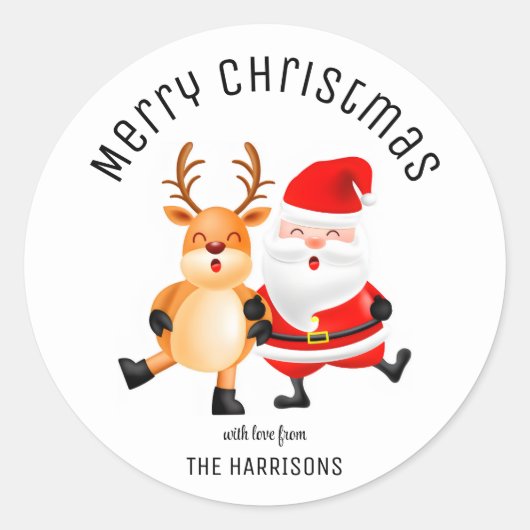 Fröhliche Weihnachtsfeiertage Runder Aufkleber (Vorderseite)