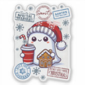 Fröhliche Weihnachtsgeister liefern Urlaubserlebni Aufkleber (Vorderseite)