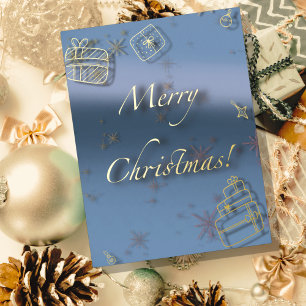 Fröhliche Weihnachtsgeschenke und Christbaumschmuc Folien Feiertagspostkarte