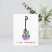 Fröhliche Weihnachtsgitarre bunt Budget (Stehend Vorderseite)