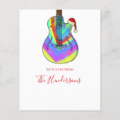 Fröhliche Weihnachtsgitarre bunt Budget (Rückseite)