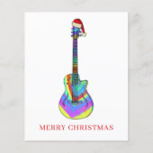 Fröhliche Weihnachtsgitarre bunt Budget (Vorderseite)