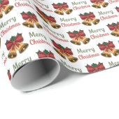 Fröhliche Weihnachtsglocken Geschenkpapier (Rolleneckpunkt)
