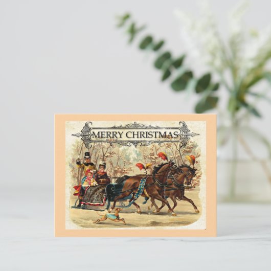 Fröhliche Weihnachtsgrüße Postkarte (Stehend Vorderseite)