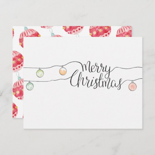 Fröhliche Weihnachtskalligraphie mit einer Urlaubs (Vorne/Hinten)