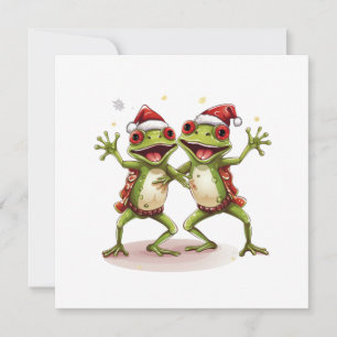 Fröhliche Weihnachtskarte mit Frosch für die Feier Feiertagskarte