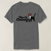 Fröhliche Weihnachtskätzchen Meow T-Shirt (Design vorne)