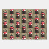Fröhliche Weihnachtskatze im Gesicht Maske unter M Geschenkpapier Set (Vorderseite 3)