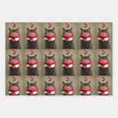 Fröhliche Weihnachtskatze im Gesicht Maske unter M Geschenkpapier Set (Vorderseite 2)