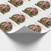 Fröhliche Weihnachtskatzen Geschenkpapier (Ecke)