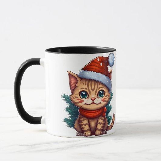 Fröhliche WeihnachtskatzenTasse Tasse (Links)