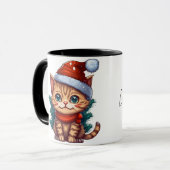Fröhliche WeihnachtskatzenTasse Tasse (Vorderseite Links)