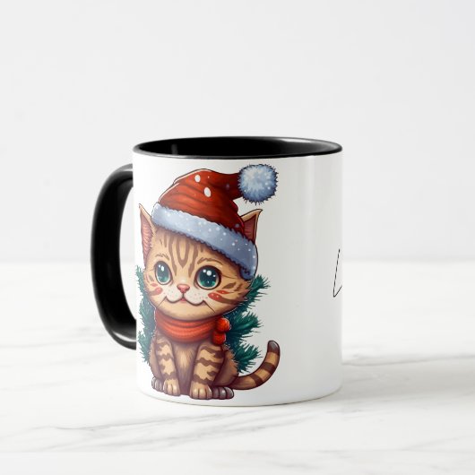 Fröhliche WeihnachtskatzenTasse Tasse (Vorderseite Links)