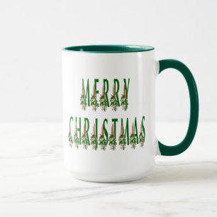Fröhliche Weihnachtskerzen-Schrift Tasse