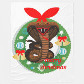 fröhliche Weihnachtskugel Fleecedecke (Vorderseite)