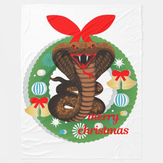 fröhliche Weihnachtskugel Fleecedecke (Vorderseite)