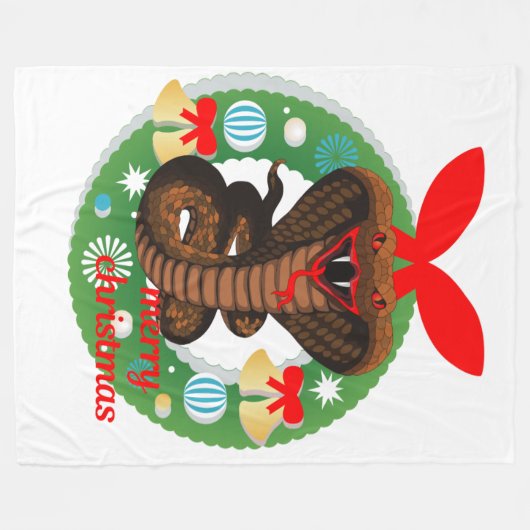 fröhliche Weihnachtskugel Fleecedecke (Vorderseite (Horizontal))