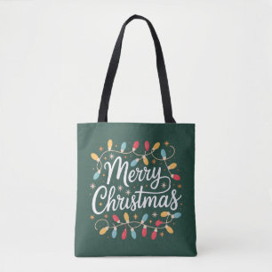 Fröhliche Weihnachtslichter Lustiges Xmas-Fest Tasche