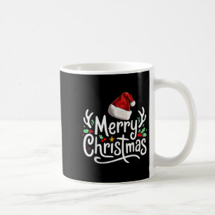 Fröhliche Weihnachtslichter Rote Santa-Mütze Weihn Kaffeetasse