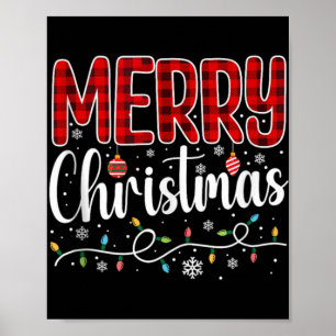 Fröhliche Weihnachtslichter Santa Hut Lustiges Wei Poster